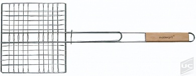 Решетка прямоугол.(23см х 21см)для жарки мяса с дерев.ручкой mg281
